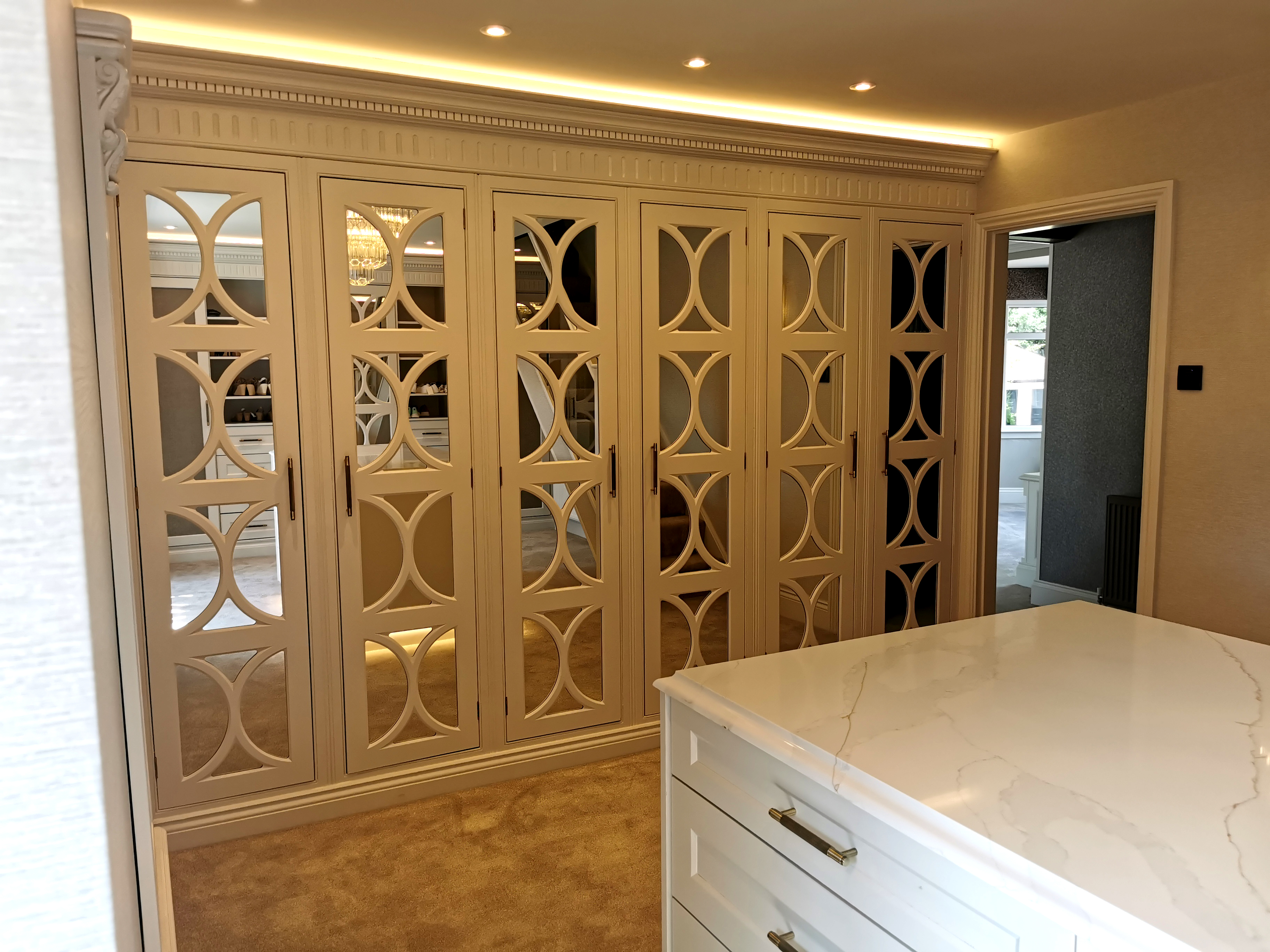 Luxury Dressing Room with Marble Island